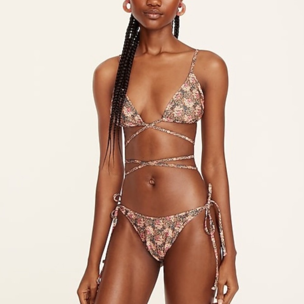 J.Crew J. Crew Ratti Italy Prism Floral string wrap around bikini like new